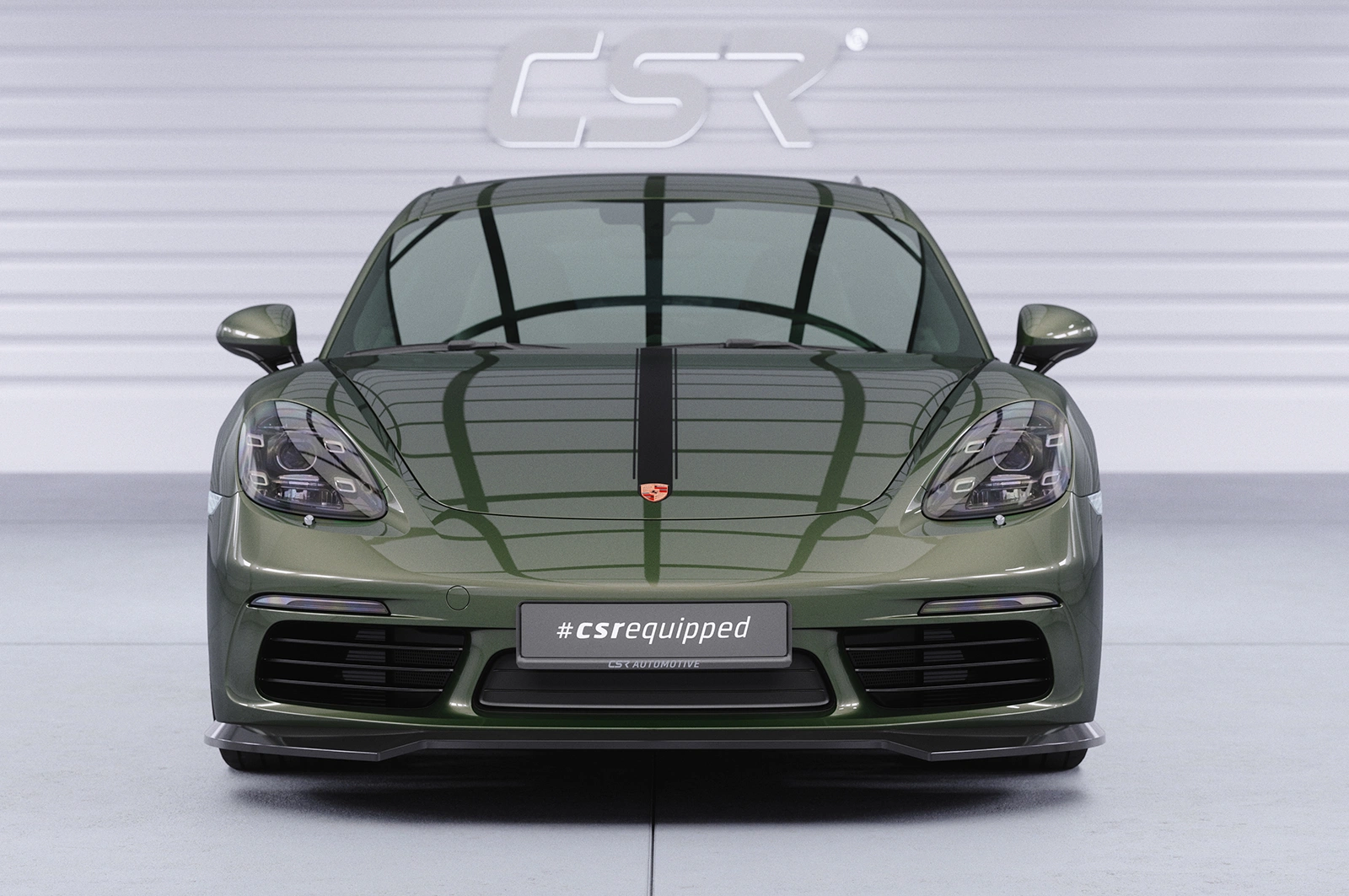 Voorspoiler Porsche 718 Boxster 982 / 718 Cayman 982 Glans Zwart – CSR