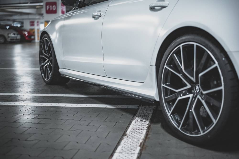 Zijskirts V.2 Audi RS6 C7 Maxton Glans Zwart