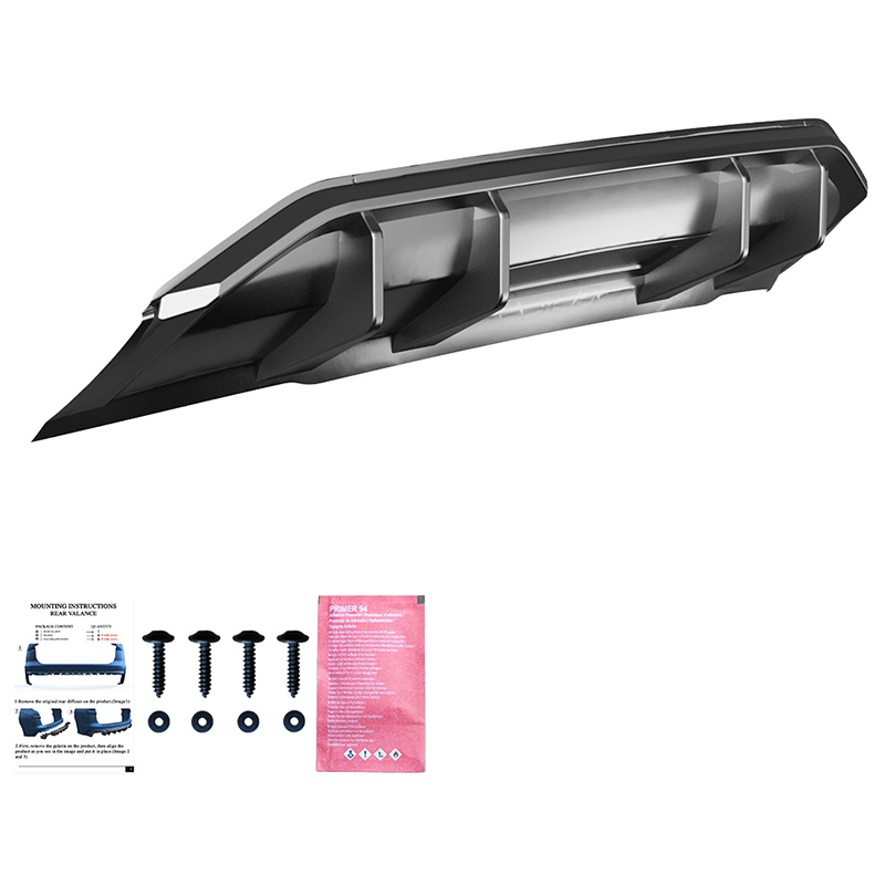 Oneway Achterbumperskirt (Diffuser)  Audi Q3 (F3N) Sportback S-Line 2019-2025 excl. RSQ3 - Glanzend zwart