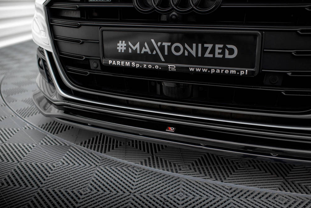 Voorspoiler V.1 Audi A8 S-Line / S8 D5 Maxton Glans Zwart