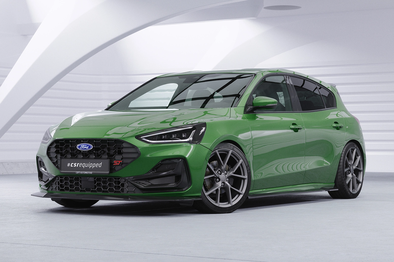 Voorspoiler Ford Focus MK4 ST / ST-Line Glans Zwart – 2018– (ST-Line), 2019– (ST, Facelift)