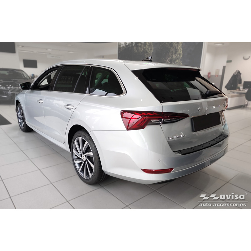 Matzwart RVS Achterbumperprotector  Skoda Octavia Combi (NX5) incl. RS 2020-2024 & FL 2024- 'Ribs'
