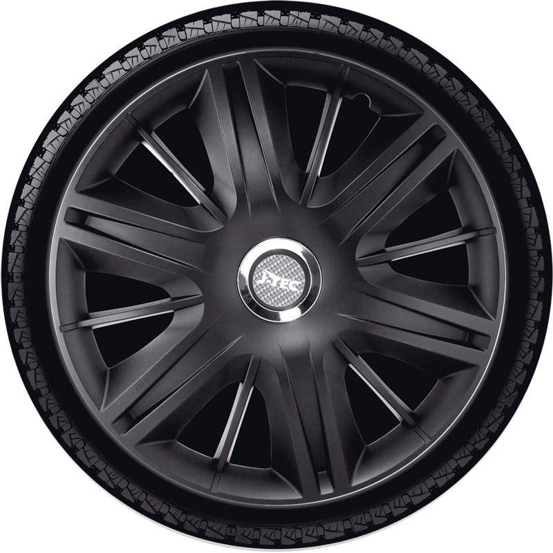4-Delige J-Tec Wieldoppenset Maximus 13-inch zwart + chroom ring