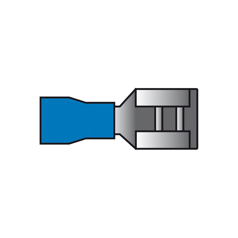 Carpoint Vlakstekkerhuls 542 Blauw 6.3x0.8mm Blister 10-stuks
