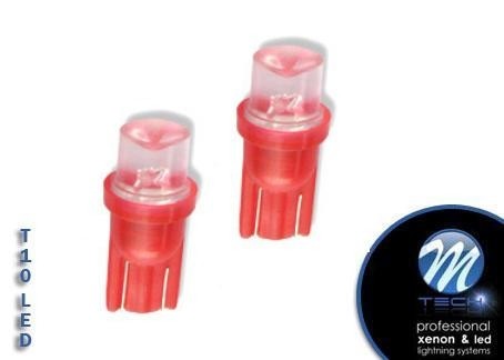 M-tech L006 T10 12v/24v concave 8mm rood LED