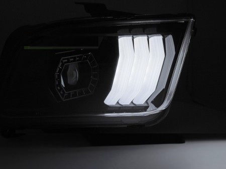 Koplampen Ford Mustang Tube Zwart 2004-2009