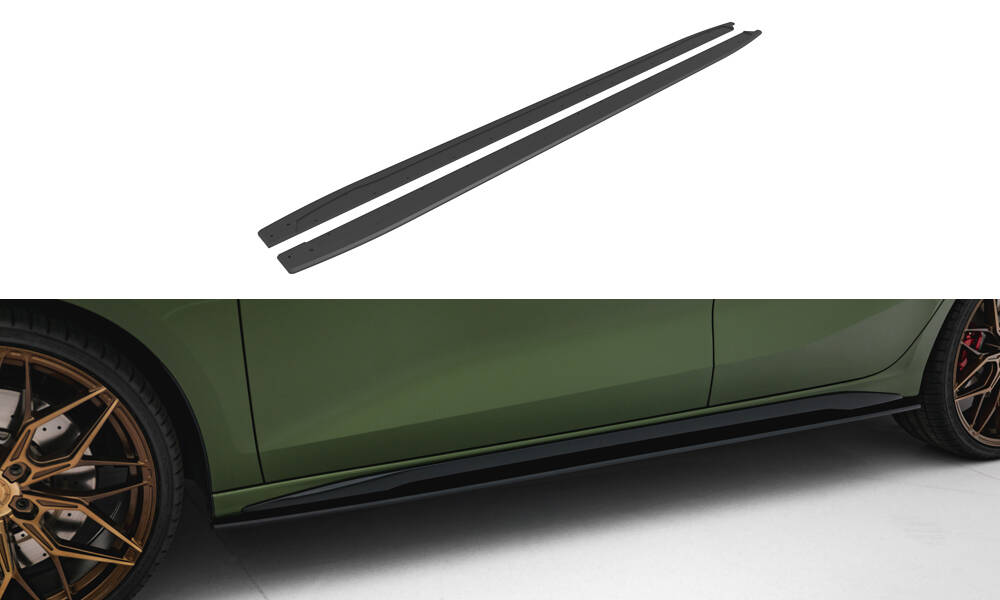 Street Pro Zijskirts Audi S3 / A3 S-line 8Y Facelift Maxton Glanzend zwart