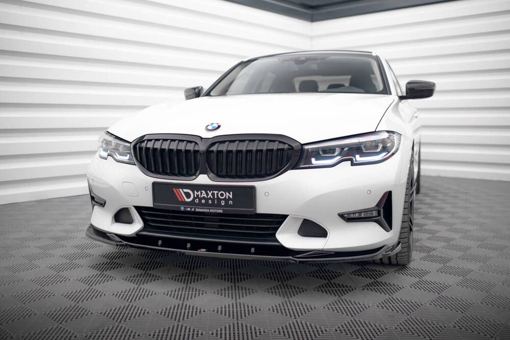 Voorspoiler V.2 BMW 3 Serie Sport Line G20 G21 Maxton Glans Zwart