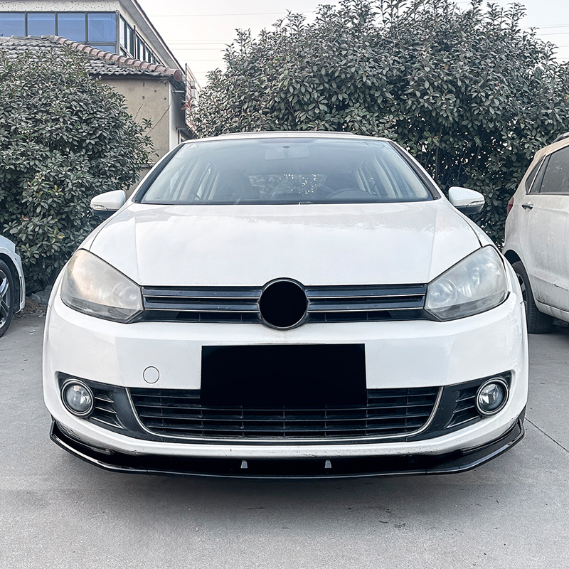 Voorspoilerlip  Volkswagen Golf VI 2008-2012 excl. GTi/R (Glanzend Zwart ABS)