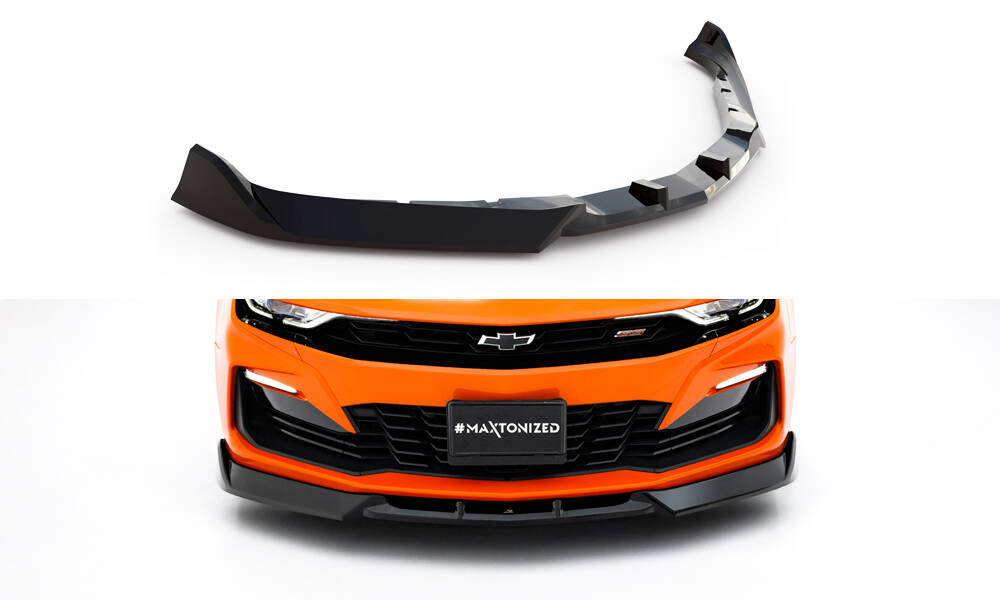 Voorspoiler V.2 Chevrolet Camaro SS MK6 Facelift Maxton Glanzend zwart