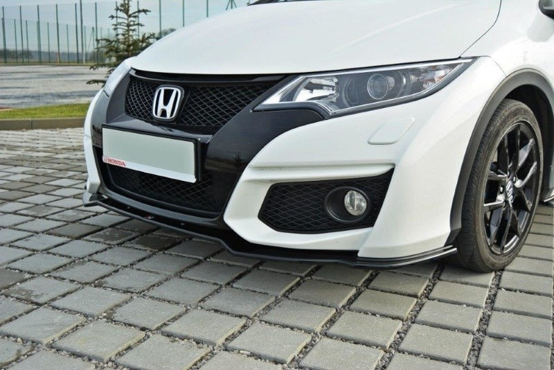 Voorspoiler Honda Civic Mk9 Facelift Glanzend Zwart