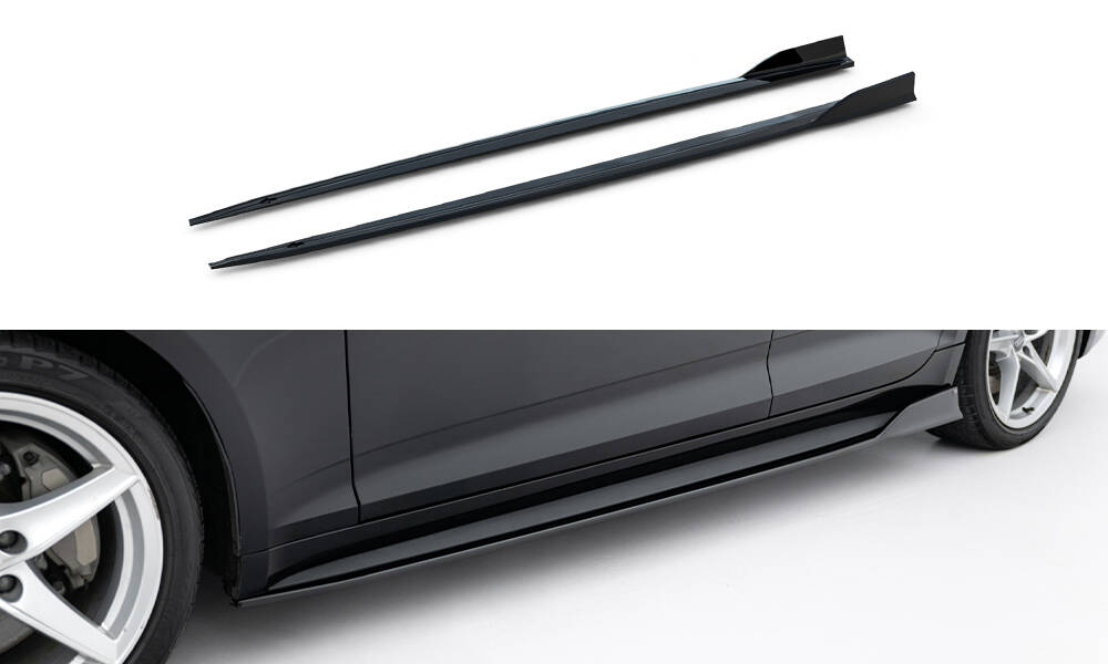 Zjiskirts Audi S5 / A5 S-Line Coupe / Sportback F5 Maxton Glanzend zwart