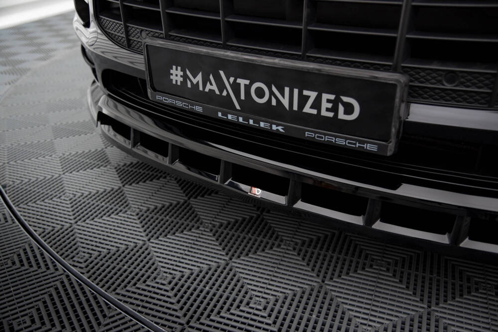 Voorspoiler V.3 Porsche Macan Mk1 Maxton Glans Zwart