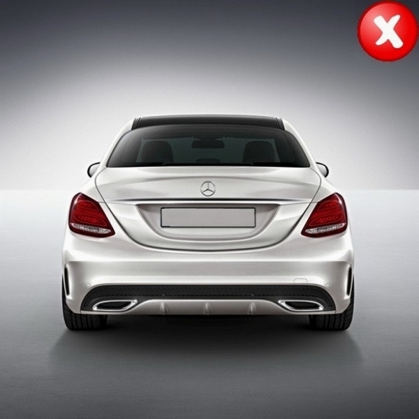 Diffuser Mercedes C W205 AMG Look met Sierstukken Zwart