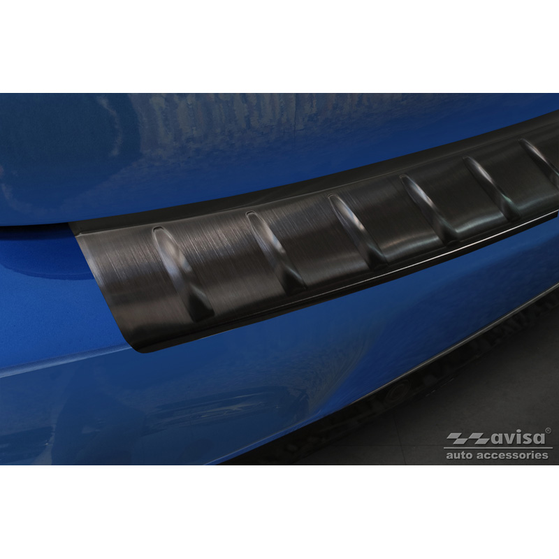 Zwart RVS Achterbumperprotector  BMW 2 Active Tourer F45 2013-2021 met M-Pakket 'Ribs'