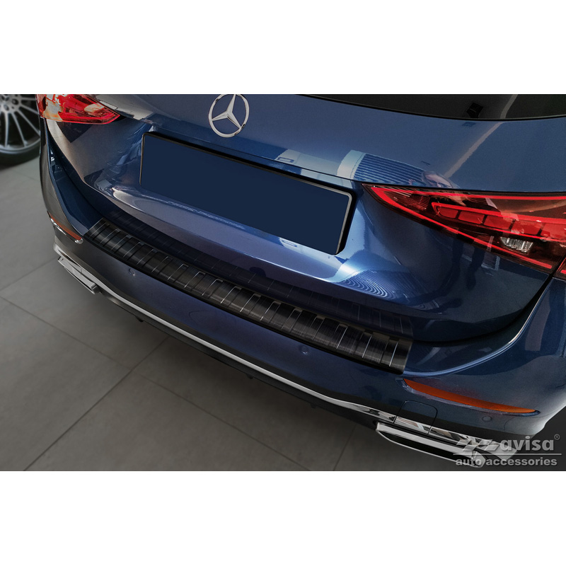 Zwart RVS Achterbumperprotector  Mercedes C-Klasse AMG Estate S206 2021- 'Ribs'