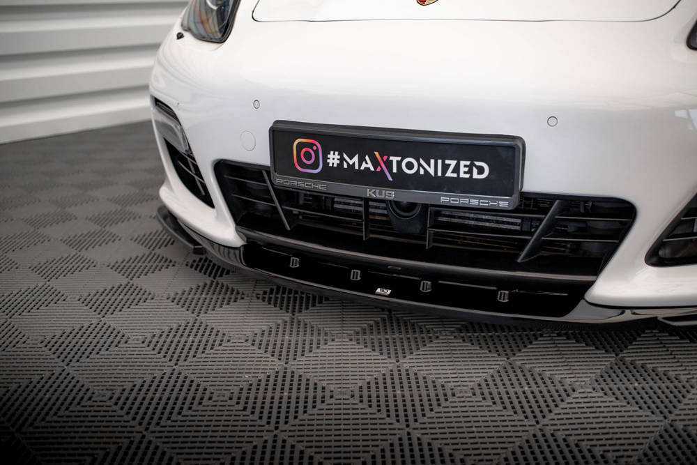 Voorspoiler V.2 Porsche Panamera Turbo 970 Maxton Glans Zwart
