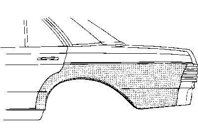 zijpaneel, links Mercedes E klasse, W123, 1976-1985