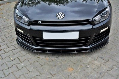 Voorspoiler V.1 Volkswagen Scirocco R Maxton Glans Zwart