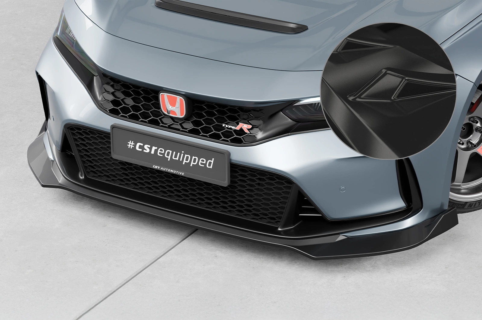 Voorspoiler Honda Civic (FL5) Type R glans zwart