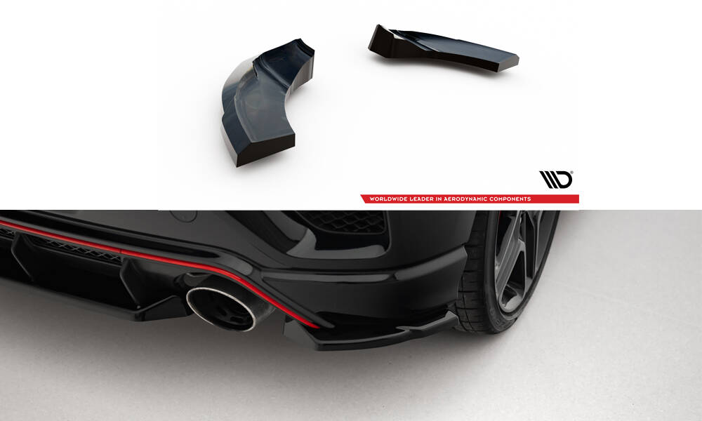 Street Pro Achterzij Spoilers Hyundai Veloster N MK2 Maxton Glanzend zwart
