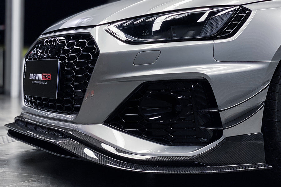 Audi RS4 B9.5 BKSS Style Carbon Fiber Front Bumper Canards 2020-2022
