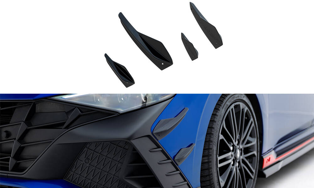 Voorbumper Wings Hyundai Elantra N MK7 Maxton Glanzend zwart